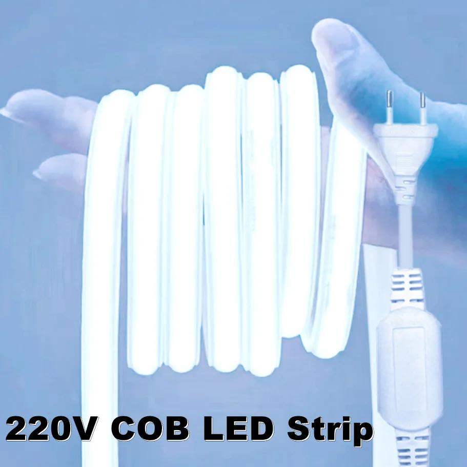 COB LED Ʈ Ʈ,  , 3000K, 4500K, 6500K,  LED , ħ ֹ, IP65 Waterpr, EU ÷, RA90, 288LED/M, 220V